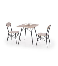 KABIR kwadrat zestaw stół + 2 krzesła dąb san remo / czarny (1p1szt)