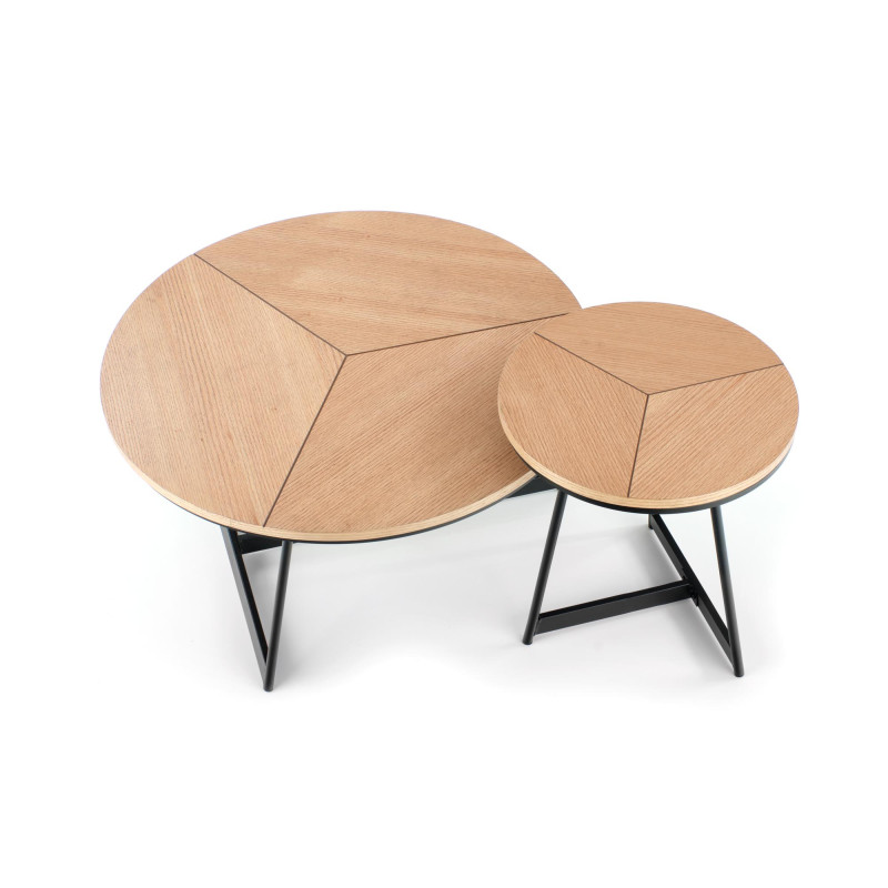 KARIDA-S ława dąb naturalny/czarny (1p1szt)