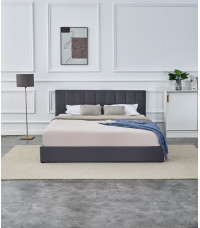 KATARINA  łóżko z pojemnikiem na pościel, popielaty (2p1szt)