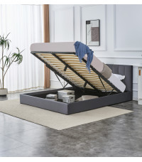 KATARINA  łóżko z pojemnikiem na pościel, popielaty (2p1szt)