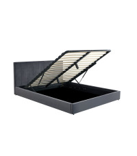 KATARINA  łóżko z pojemnikiem na pościel, popielaty (2p1szt)