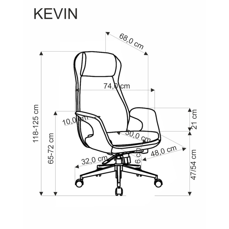 KEVIN fotel gabinetowy j.popielaty