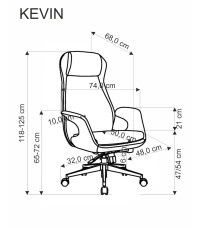 KEVIN fotel gabinetowy j.popielaty