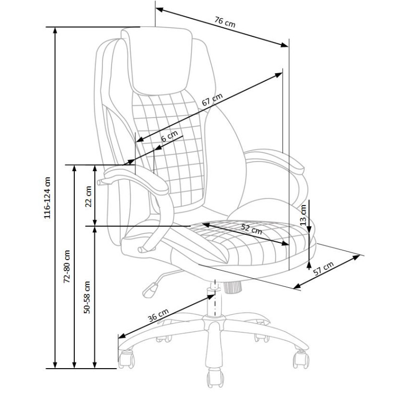 KING fotel gabinetowy czarny (1p1szt)