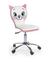 KITTY 2 fotel młodzieżowy biało-różowy