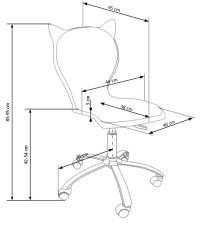 KITTY 2 fotel młodzieżowy biało-różowy
