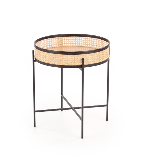 LANIPA ława czarny / rattan naturalny (1p1szt)