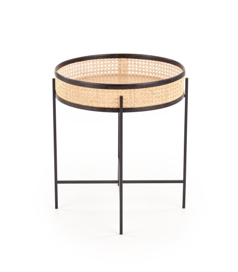 LANIPA ława czarny / rattan naturalny (1p1szt)