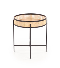 LANIPA ława czarny / rattan naturalny (1p1szt)