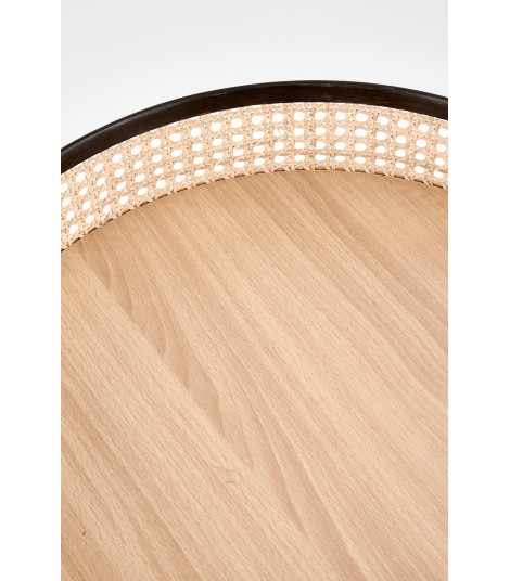 LANIPA ława czarny / rattan naturalny (1p1szt)