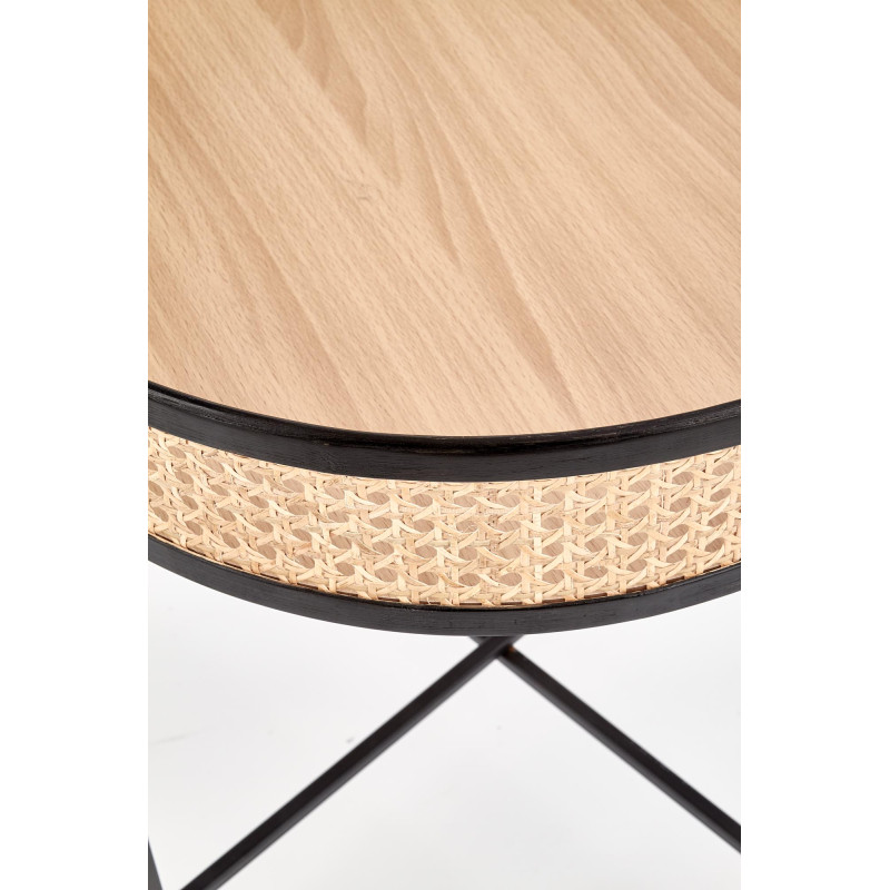 LANIPA ława czarny / rattan naturalny (1p1szt)