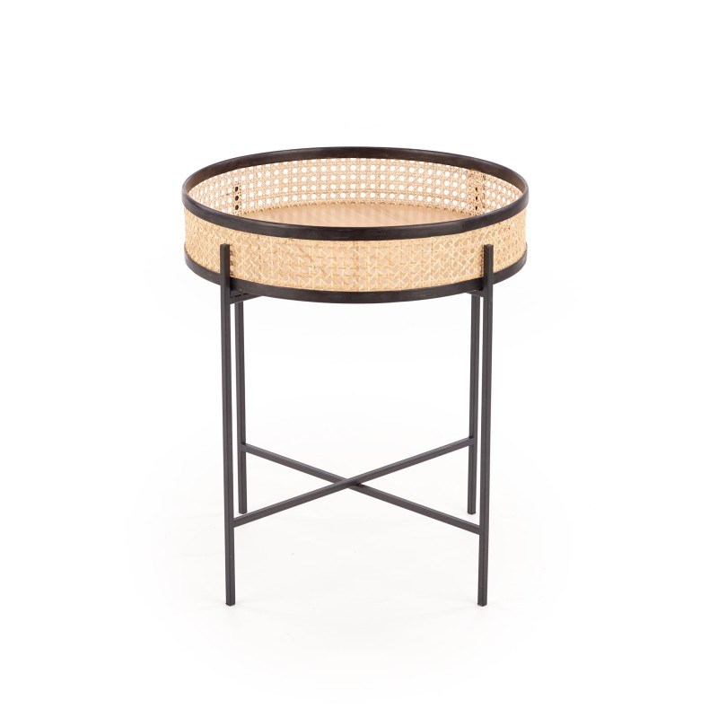 LANIPA ława czarny / rattan naturalny (1p1szt)