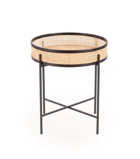 LANIPA ława czarny / rattan naturalny (1p1szt)