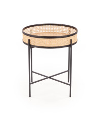 LANIPA ława czarny / rattan naturalny (1p1szt)