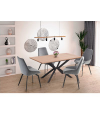 LEGARTO stół rozkładany blat - dąb naturalny, noga - czarny (2p1szt)