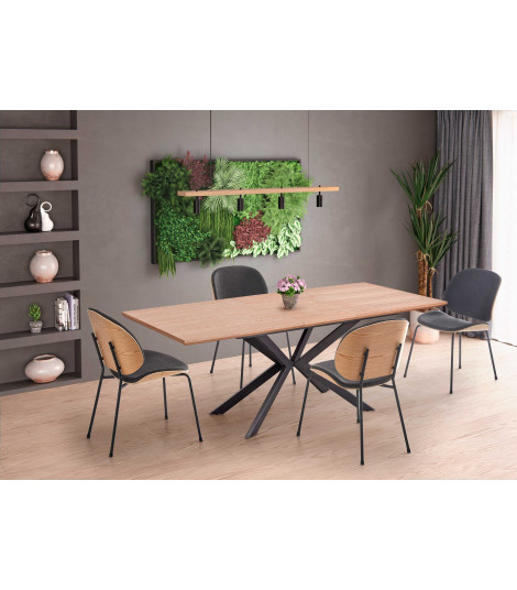 LEGARTO stół rozkładany blat - dąb naturalny, noga - czarny (2p1szt)