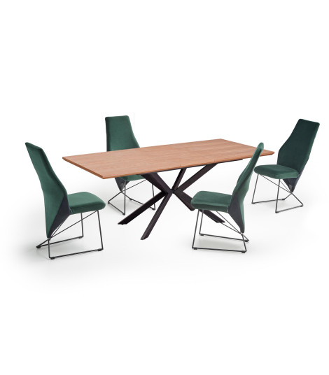 LEGARTO stół rozkładany blat - dąb naturalny, noga - czarny (2p1szt)