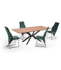 LEGARTO stół rozkładany blat - dąb naturalny, noga - czarny (2p1szt)