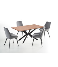 LEGARTO stół rozkładany blat - dąb naturalny, noga - czarny (2p1szt)