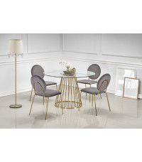 LIVERPOOL stół, blat - transparentny, nogi - złoty (2p1szt)