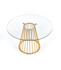 LIVERPOOL stół, blat - transparentny, nogi - złoty (2p1szt)