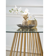 LIVERPOOL stół, blat - transparentny, nogi - złoty (2p1szt)