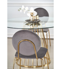 LIVERPOOL stół, blat - transparentny, nogi - złoty (2p1szt)