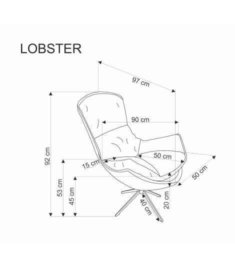 LOBSTER fotel wypoczynkowy cynamonowy