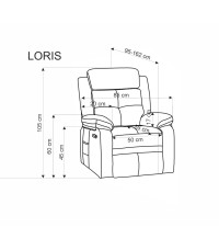 LORIS fotel wypoczynkowy beżowy (2p1szt)