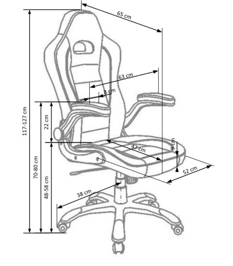 LOTUS fotel gabinetowy czarno-popielaty
