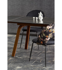 LOZANO stół rozkładany, czarny marmur / orzechowy (2p1szt)