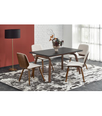 LOZANO stół rozkładany, czarny marmur / orzechowy (2p1szt)