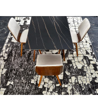 LOZANO stół rozkładany, czarny marmur / orzechowy (2p1szt)