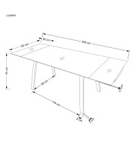 LOZANO stół rozkładany, czarny marmur / orzechowy (2p1szt)