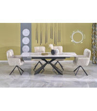 LUCIANO stół rozkładany, blat: biały marmur (2p1szt)