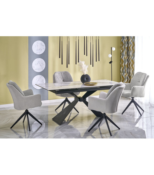 LUCIANO stół rozkładany, blat: biały marmur (2p1szt)