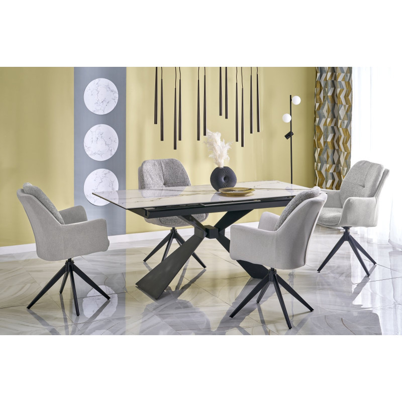 LUCIANO stół rozkładany, blat: biały marmur (2p1szt)