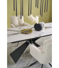 LUCIANO stół rozkładany, blat: biały marmur (2p1szt)