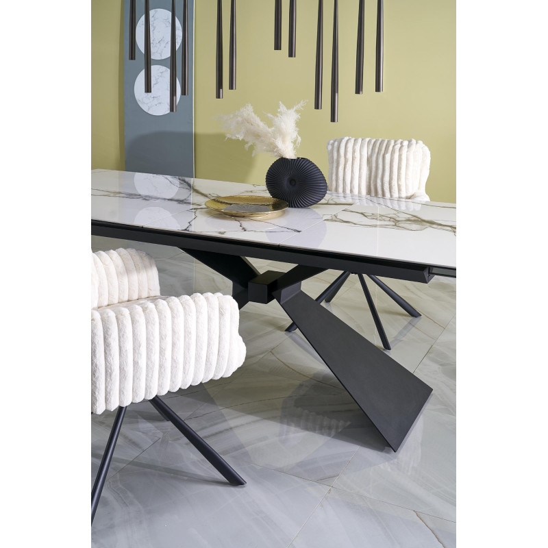 LUCIANO stół rozkładany, blat: biały marmur (2p1szt)