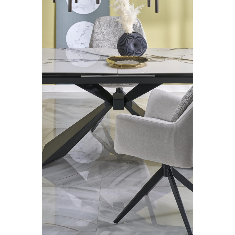 LUCIANO stół rozkładany, blat: biały marmur (2p1szt)