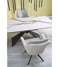 LUCIANO stół rozkładany, blat: biały marmur (2p1szt)