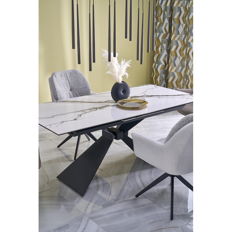 LUCIANO stół rozkładany, blat: biały marmur (2p1szt)