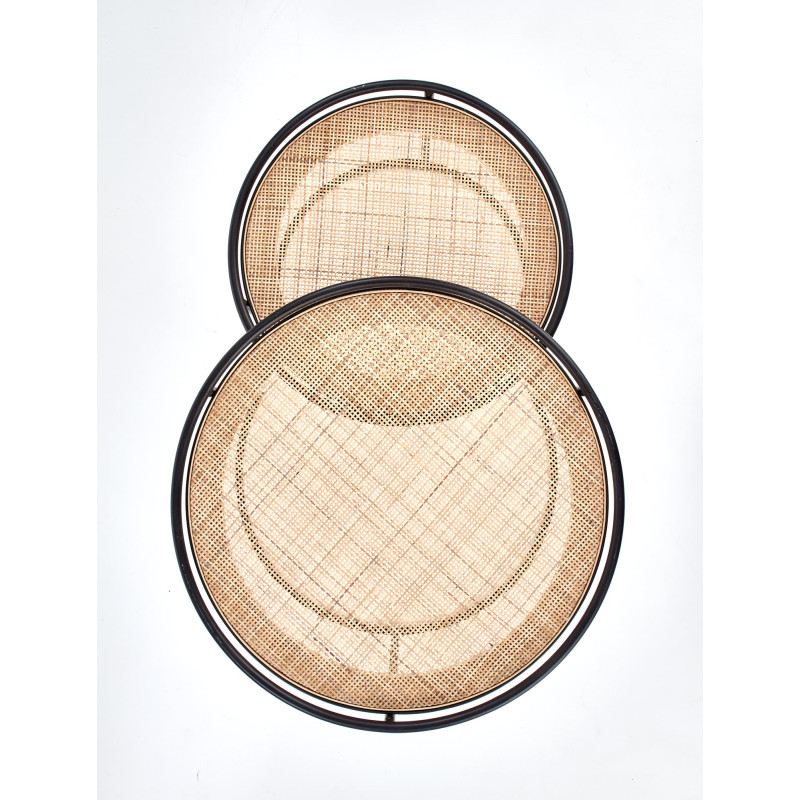 MANADO zestaw 2 ław czarny / naturalny (1p1szt)