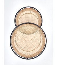 MANADO zestaw 2 ław czarny / naturalny (1p1szt)