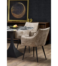 MANUEL stół okrągły,  blat - czarny marmur, noga - czarny (2p1szt)