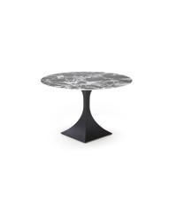 MANUEL stół okrągły,  blat - czarny marmur, noga - czarny (2p1szt)