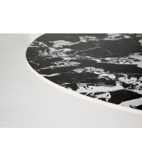 MANUEL stół okrągły,  blat - czarny marmur, noga - czarny (2p1szt)