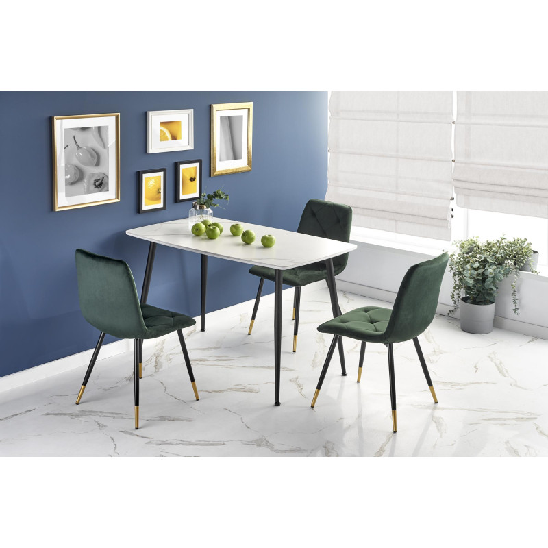 MARCO stół biały marmur / czarny (2p1szt)