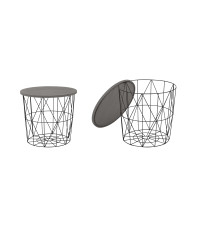 MARIFFA ława stelaż - czarny, blat - popielaty (2p8szt)