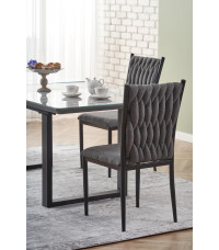 MARLEY stół rozkładany blat - biały marmur /  popielaty, nogi - czarny (2p1szt)